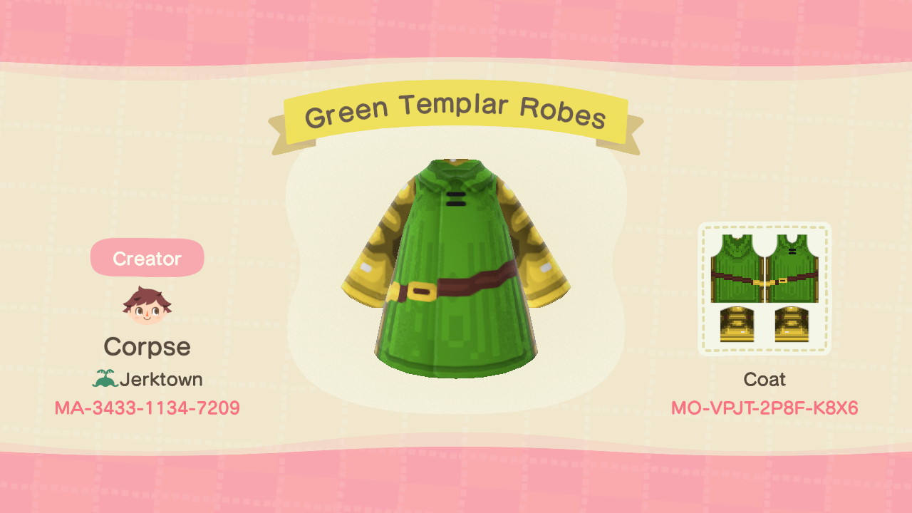 An outfit for Izlude Tingel. It is titled 'Green Templar Robes.'
