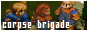 A banner for Corpse Brigade. It features an animation of Algus being punched in the face.