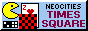 A banner for the NeoCities district Times Square